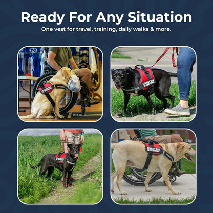 Service Dog Training Vest Harness, Extra Small (16.5-21.5 in), Red