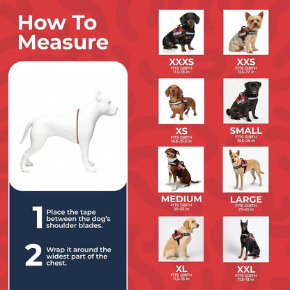 Service Dog Training Vest Harness, Extra Small (16.5-21.5 in), Red