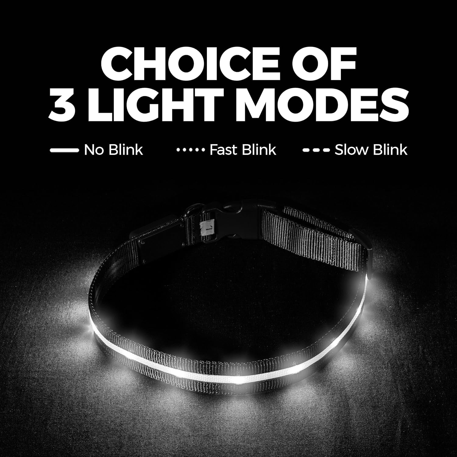 LED Dog Collar - Original USB Rechargeable and Waterproof Design - 1,000 Feet Visibility - Suitable for Small, Medium, and Large Dogs - Made in the USA
