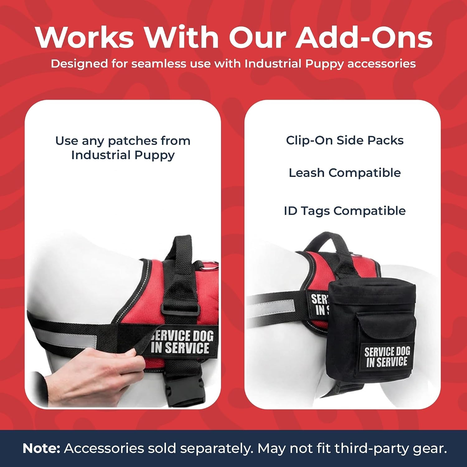 Service Dog Training Vest Harness, Extra Small (16.5-21.5 in), Red