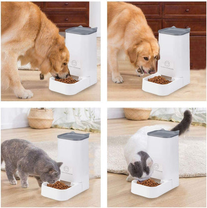 Automatic Pet Feeder and Water Dispenser Set, 1-Gallon Capacity Waterer and 2.1Kg Food Dispenser for Cats and Dogs, Self-Dispensing, Durable Polypropylene Construction