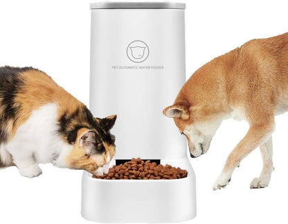 Automatic Pet Feeder and Water Dispenser Set, 1-Gallon Capacity Waterer and 2.1Kg Food Dispenser for Cats and Dogs, Self-Dispensing, Durable Polypropylene Construction
