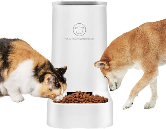 Automatic Pet Feeder and Water Dispenser Set, 1-Gallon Capacity Waterer and 2.1Kg Food Dispenser for Cats and Dogs, Self-Dispensing, Durable Polypropylene Construction