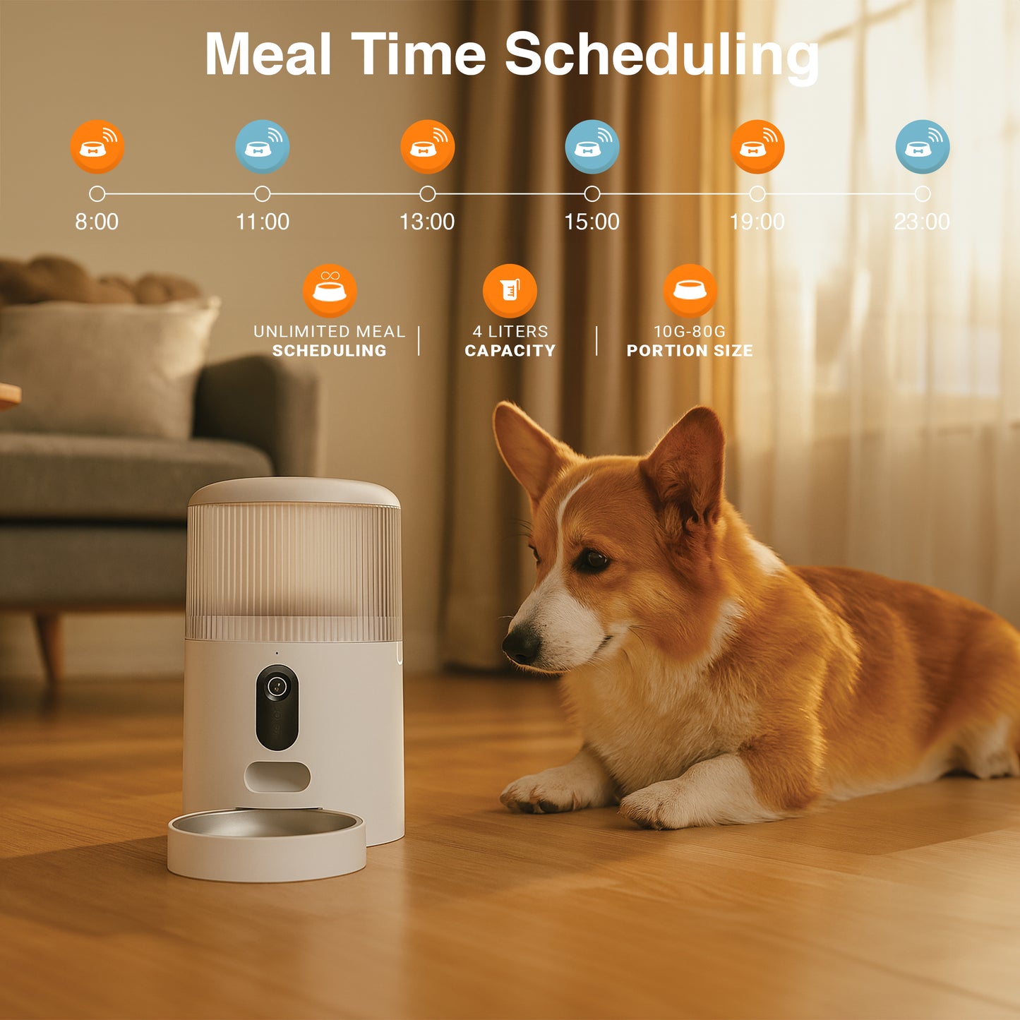 Purechew Sight Dual Automatic Pet Feeder with HD Camera and Dual Bowls for Cats and Dogs