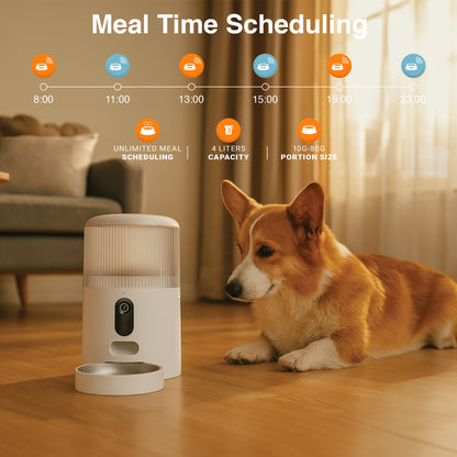 Purechew Sight Dual Automatic Pet Feeder with HD Camera and Dual Bowls for Cats and Dogs