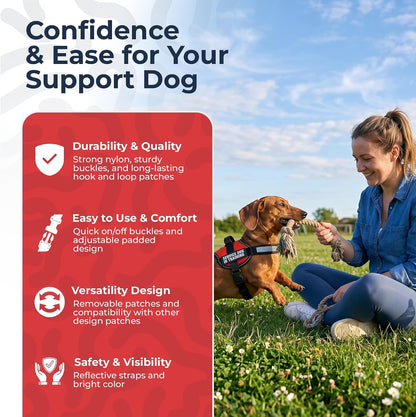 Service Dog Training Vest Harness, Extra Small (16.5-21.5 in), Red